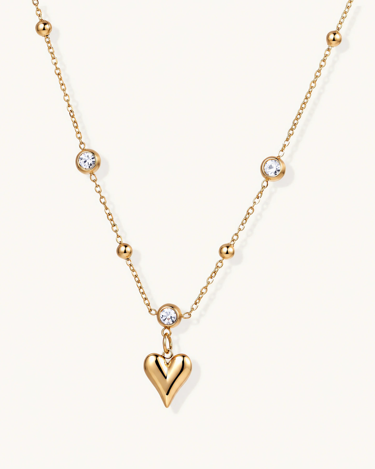 Crystal Heart Charm Necklace