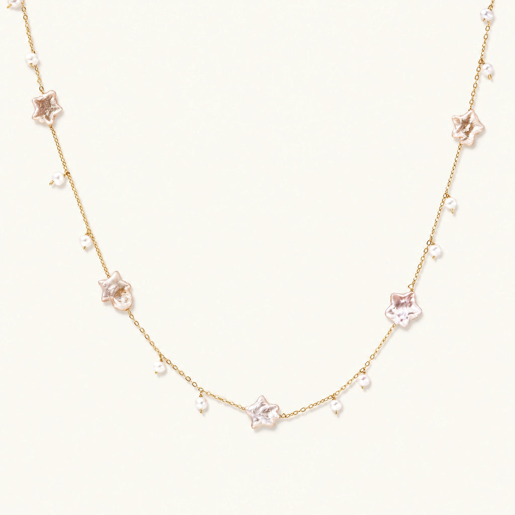 Celestial Pearl Stars Necklace