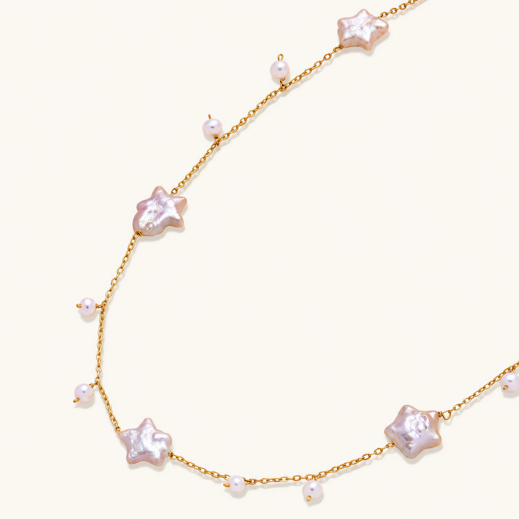 Celestial Pearl Stars Necklace