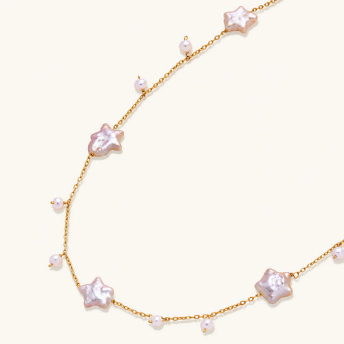 Celestial Pearl Stars Necklace