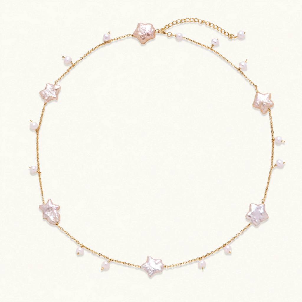 Celestial Pearl Stars Necklace