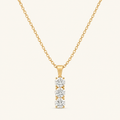 Cascade gold three-stone drop necklace