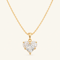 Coeur gold heart necklace with clear stones